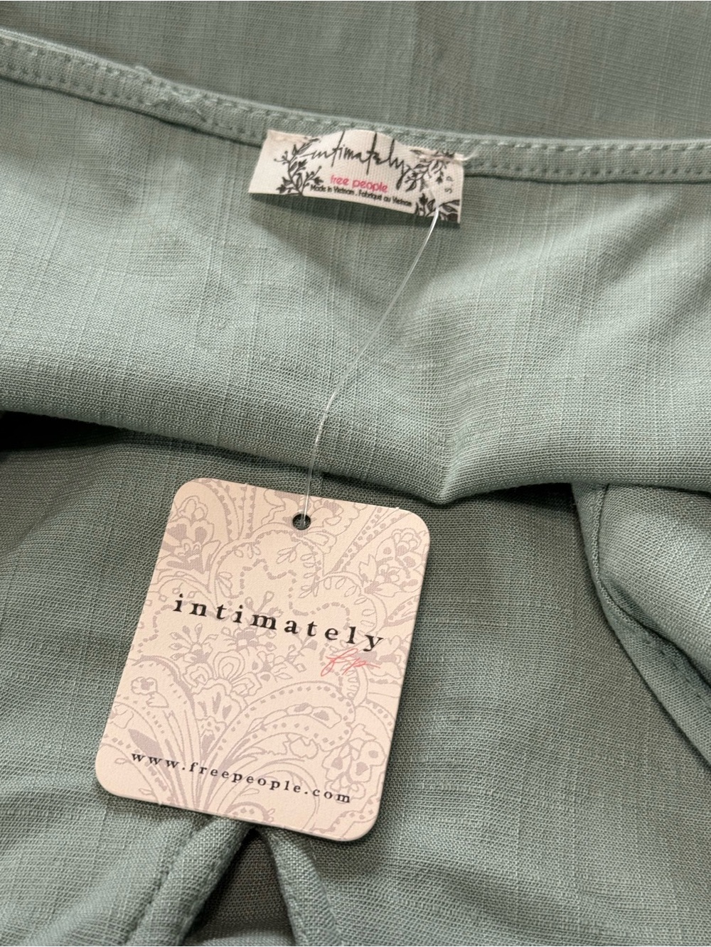 Free People Lola Bodysuit Shoulder Tie Sea Mist Green Corset Bustier NWT Size S - Picture 7 of 16